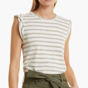 Veronica Beard Dree Muscle Tee Striped Size Small